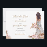 Reserve A Data Elegante Rosa Pampas Grass Quinceañera<br><div class="desc">Elegante Rosa Pampas Grass Quinceañera Salve a Data</div>
