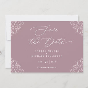 Reserve A Data Elegante Rosa Poeira Rosa Casamento Salve A Data