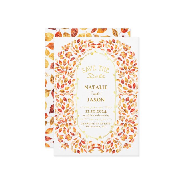 Reserve A Data Elegante Rustic Fall Deixa Boho Casado (Frente/Verso In Situ)