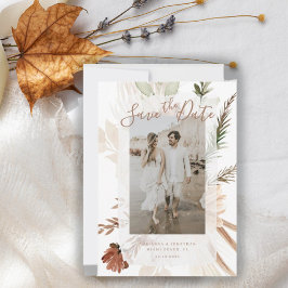 Reserve A Data Elegante Rústico Boho Floral Pampas Salve a Data