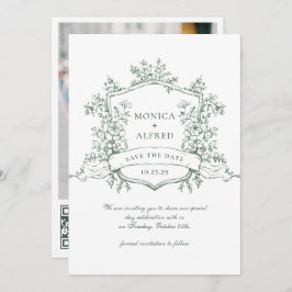 Reserve A Data Elegante Sage Green French Garden Wedding Código Q