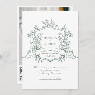 Reserve A Data Elegante Sage Green French Garden Wedding Código Q