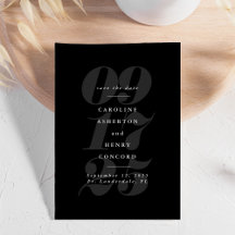 Elegante salvar data ousado preto e branco moderno