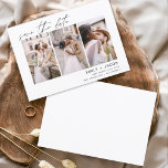 Reserve A Data Elegante Salve o Minimalista de Foto Data 3<br><div class="desc">Paisagem Moderna e Elegante Horizontal Três (3) Foto Salve o Casamento de Data com tipografia de script com letra de mão. O ímã para salvar o convite de data inclui tipografia de script e chic e design simples para a qual você pode adicionar sua fotografia personalizada de noivado.</div>