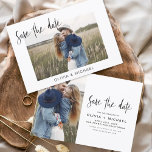 Reserve A Data Elegante Salve o Minimalista de Foto do Script de<br><div class="desc">Casamento Salve os Cartões de Data que têm uma foto na frente e atrás. Os Cartões salve a data contêm uma moderna tipografia cursiva escrita escrita escrita escrita escrita escrita escrita escrita que é elegante,  simples e moderna a ser usada depois da simples celebração do dia de casamento minimalista.</div>
