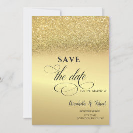 Reserve A Data Elegante Save The Date de casamento com brilho em 
