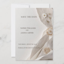 Elegante Save the Date de Casamento Minimalista