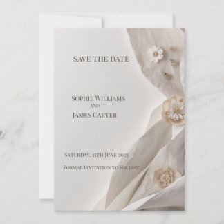 Reserve A Data Elegante Save the Date de Casamento Minimalista
