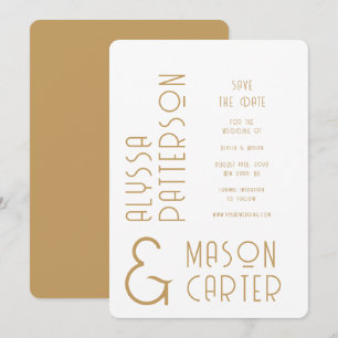 Reserve A Data Elegante Save The Date de Casamento Moderno em Dou