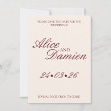 Elegante Save The Date de Dinheiro Antigo