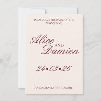 Reserve A Data Elegante Save The Date de Dinheiro Antigo