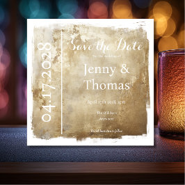 Reserve A Data Elegante Save the Date Metálico Dourado