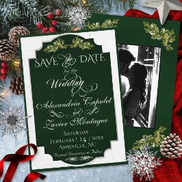 Reserve A Data Elegante Script & Foto - Esmeralda/Prata