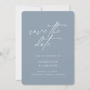 Reserve A Data Elegante Script Moderno Minimalista Foto Azul