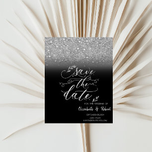Reserve A Data Elegante Silver Glitter Bokeh Black Salvar Data