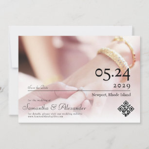 Reserve A Data Elegante Simples Roteiro Formal Foto Única Casamen