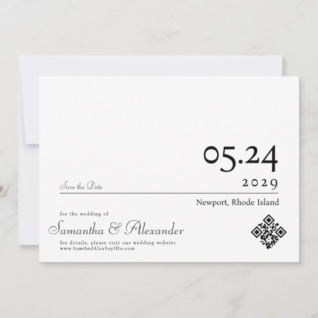 Reserve A Data Elegante Simples Roteiro Formal Não-Fotográfico Ca (Frente)