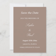 Elegante Taupe Casamento Salve a Data