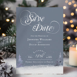Reserve A Data Elegante tema de inverno azul poeirento maravilhos
