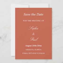 Reserve A Data Elegante Terracotta Wedding Date (Salvar data)