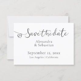 Reserve A Data Elegante Tipografia Casamento Coração Salva Data