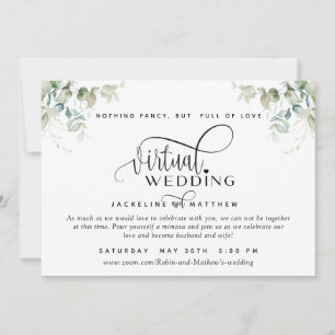 Reserve A Data Elegante Vegetação, Casamento Virtual Online Único
