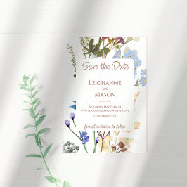 Reserve A Data Elegante Watercolor Wildflower Save Date (Salvar d