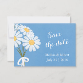 Reserve A Data Elegante White Daisies Blue Salve o Casamento da D