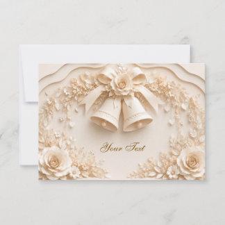 Reserve A Data Elegantes Hochzeitsdesign mit Glocken und Rosen