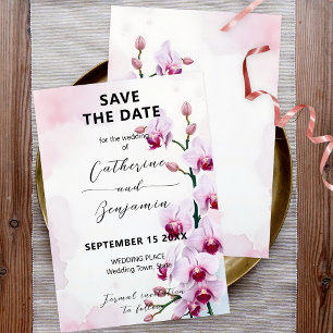 Reserve A Data Elegantes Orquídeas Mariposa Rosa Floral Casamento