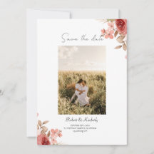 ELLE Flor de Rosa Elegante Casamento Salve a Data
