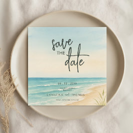Reserve A Data Elopement Beach Wedding Save the Date
