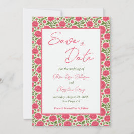 Reserve A Data Em Bloom Pink Floral Casamento Salva a Data