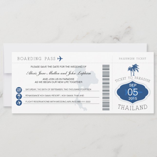 Reserve A Data Embarque na Tailândia Salvar a Data (Frente)