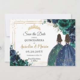 Reserve A Data Emerald Green - Marinho - Impressões Florais Quinc