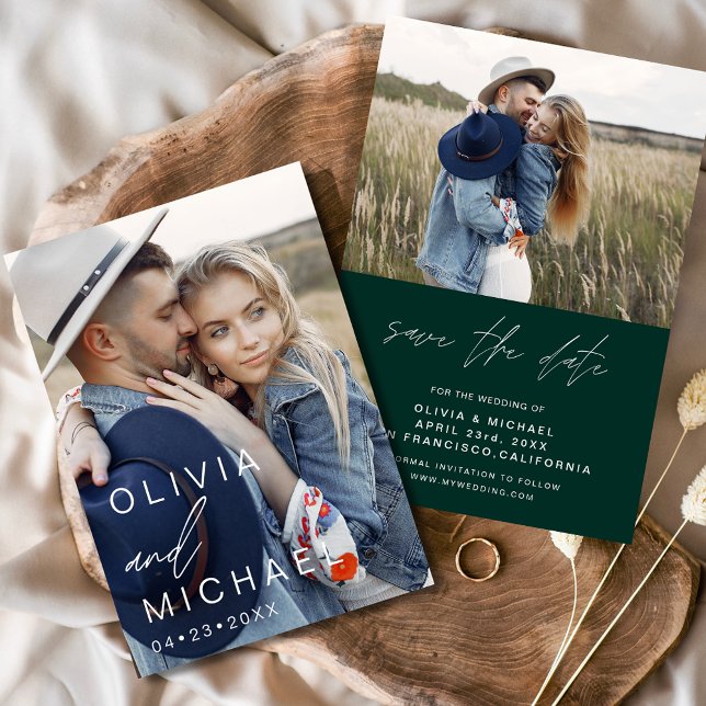 Reserve A Data Emerald Green Modern Salva a Foto da Data (Criador carregado)