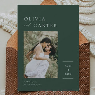 Reserve A Data Emerald Green Photo Wedding Modern Salvar A Data