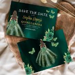 Reserve A Data Emerald Green Quinceanera<br><div class="desc">Anuncie seu dia especial com uma encantadora princesa verde esmeralda Quinceañera Salve o convite de data. Apresentando uma paleta verde esmeralda regal e detalhes elegantes, este convite dá o tom para uma celebração real. Adorado com delicados ajustados de sotaque para uma princesa, ele captura perfeitamente a magia de sua próxima...</div>