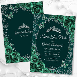 Reserve A Data Emerald Green Silver Quinceanera