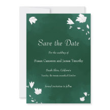 Emerald Wedding Watercolor floral Guarde a Data
