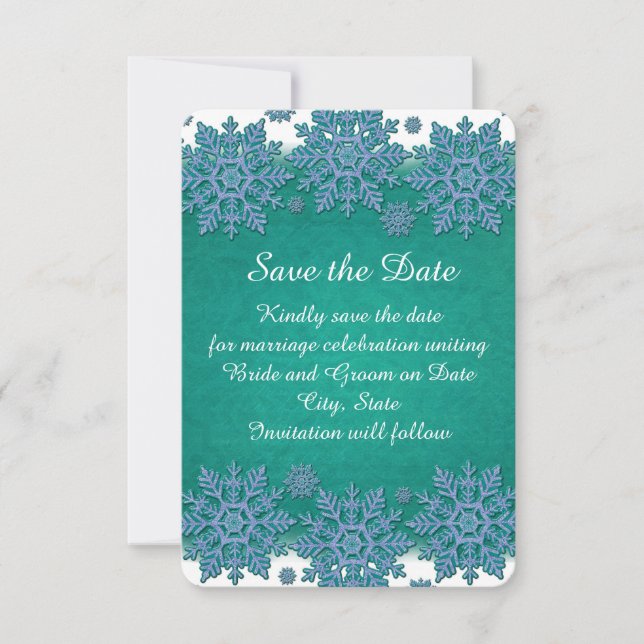 Reserve A Data Emerald Winter Holiday Elegant Salve a data (Frente)