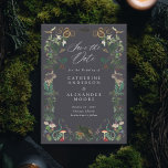 Reserve A Data Enchanted Night Garden Gothic Botanical Wedding<br><div class="desc">Step into an enchanted garden with this subtle gothic wedding save the date invitation, featuring a frame made of vintage illustrations of flowers, foliage and animals like a raven, bat, snake and an owl. Custom QR code and additional text on the back - perfect to mention your wedding website or...</div>