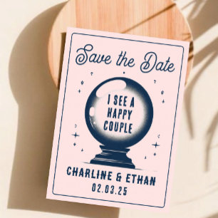 Reserve A Data Engraçada Bola Mágica Cor-de-rosa Azul Dar Salve a