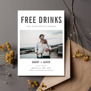 Reserve A Data Engraçado Bebidas Gratuitas Foto Casamento Salvar