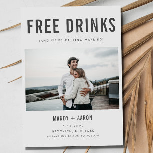 Reserve A Data Engraçado Bebidas Gratuitas Foto Casamento Salve 