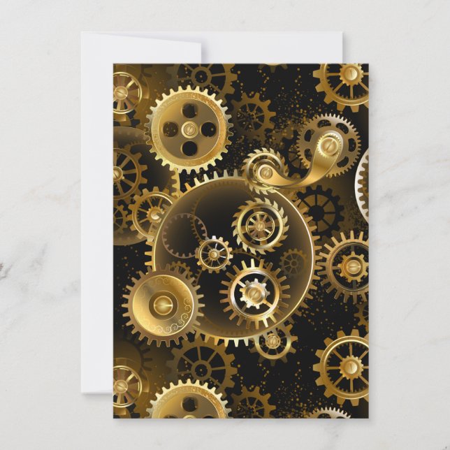 Reserve A Data Engrenagens de latão Steampunk perfeitas (Frente)