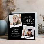 Reserve A Data Então e Agora | 2 Fotos de Formatura<br><div class="desc">Cartões modernos de 'então e agora' com 2 fotos de formatura,  apresentando 2 fotos do graduado em diferentes fases da vida. O cartão minimalista vem com um modelo de anúncio elegante,  fácil de editar e personalizar.</div>