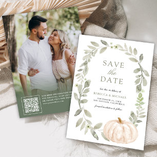 Reserve A Data Erva-Doce Rústica Branca Abóbora Casamento Foto