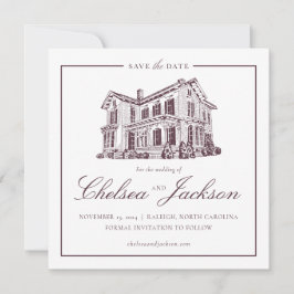 Reserve A Data Esboço da Casa Merrimon-Wynne Salvar a Data