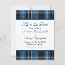 Reserve A Data Escocês Clark Tartan Wedding Save the Date Card